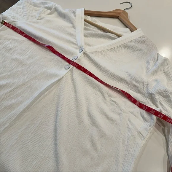Soft Surroundings White Crinkle Wide Sleeve Top Size 3X - Picture 7 of 8
